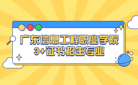 2024年廣東信息工程職業學院3+證書招生專業