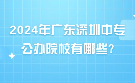 2024年廣東深圳中專公辦院校有哪些?