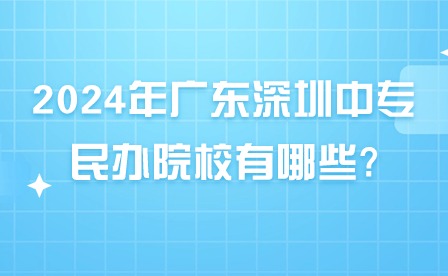 2024年廣東深圳中專民辦院校有哪些?
