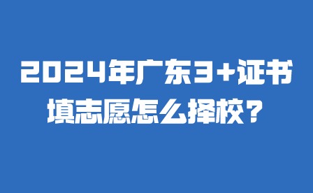 2024年廣東3+證書填志愿怎么擇校?