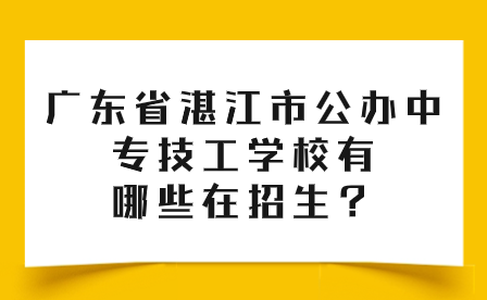 廣東省湛江市公辦中專技工學校有哪些在招生？