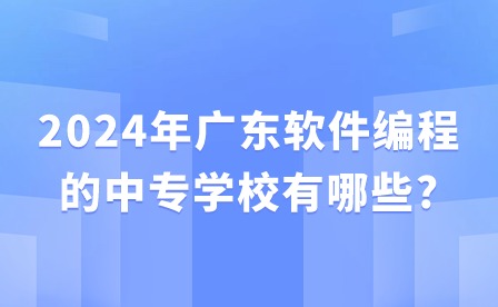 2024年廣東軟件編程的中專學校有哪些?