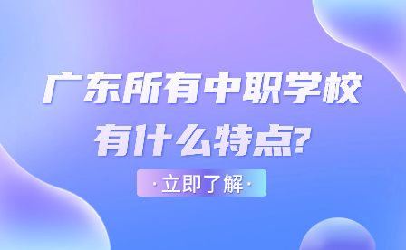 廣東所有中職學校有什么特點?