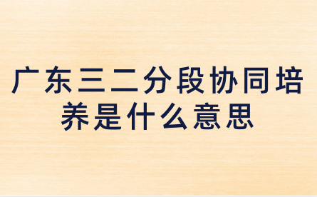 廣東三二分段協(xié)同培養(yǎng)是什么意思