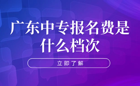廣東中專報名費是什么檔次