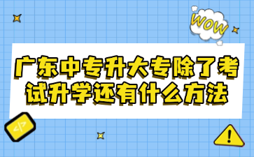 廣東中專升大專除了考試升學還有什么方法