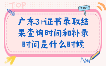 廣東3+證書錄取結果查詢時間