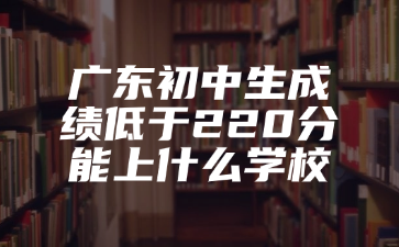 廣東初中生成績低于220分能上什么學校