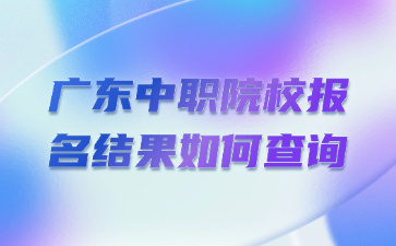 廣東中職院校報名結果如何查詢